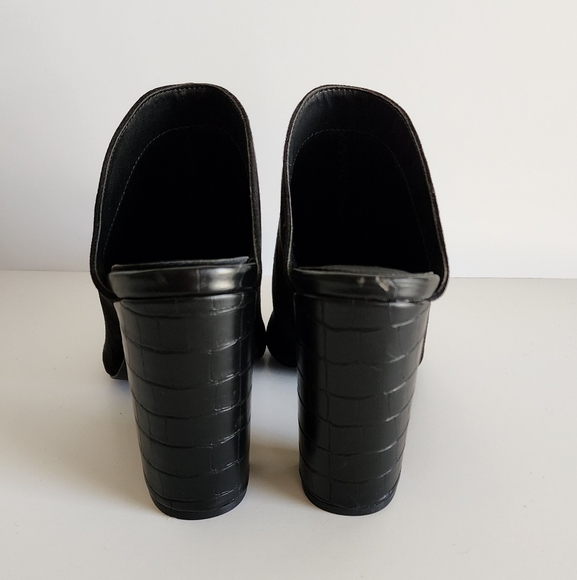 Qupid Women's Casual Black Suede Mules Heel Size 10 - Picture 5 of 9